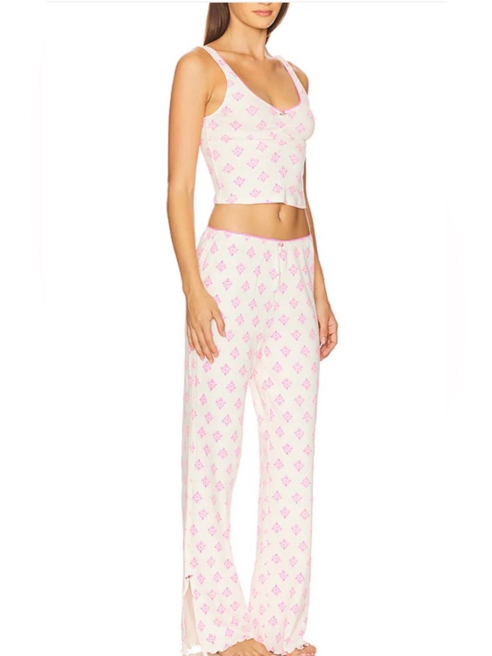 Free People • Fresh in Love Lounge Set in Color Snow Combo - Size Large